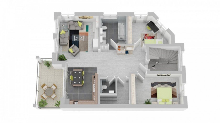 1.OG Grundriss Maisonettewohnung Weil am Rhein / Haltingen