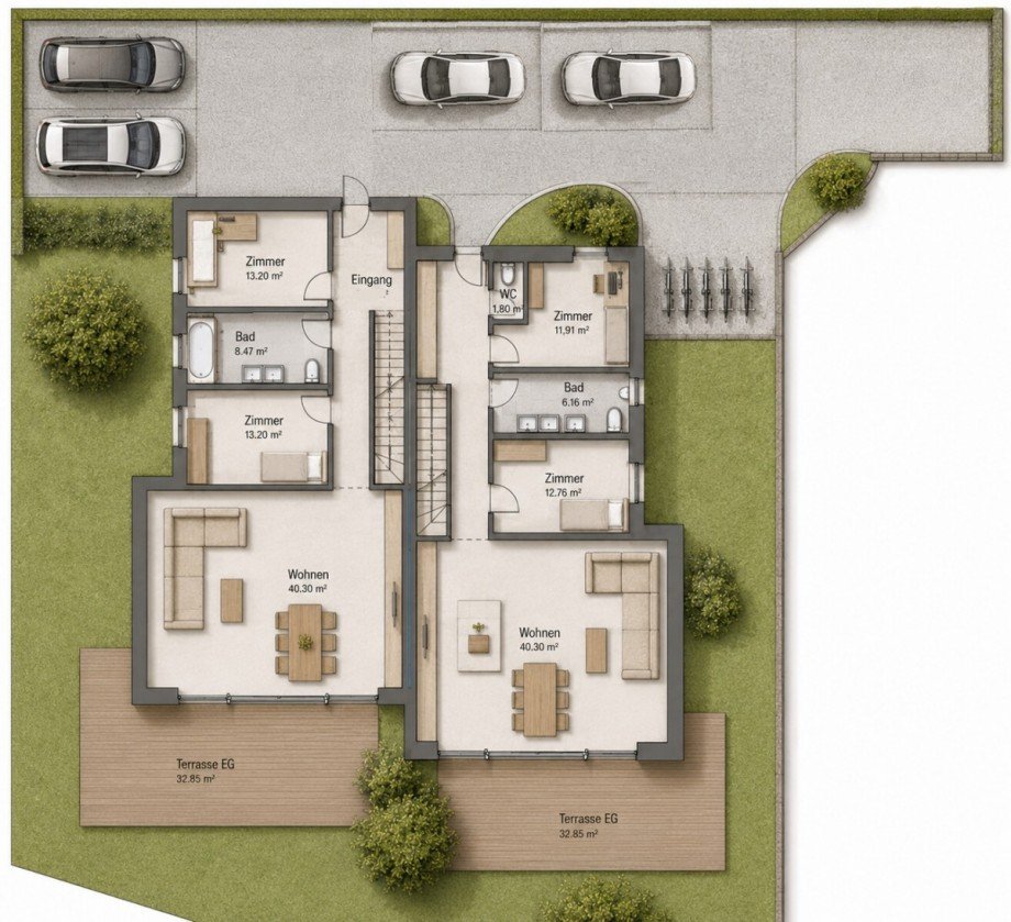Grundrissbeispiel EG Wohngrundst�ck Weil am Rhein