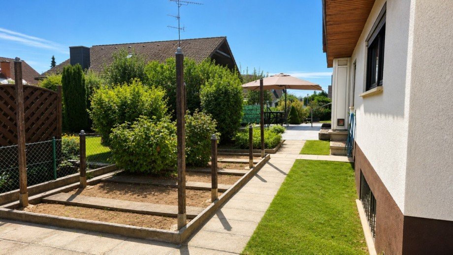 Gem�segarten und Terrasse Einfamilienhaus Neuenburg am Rhein